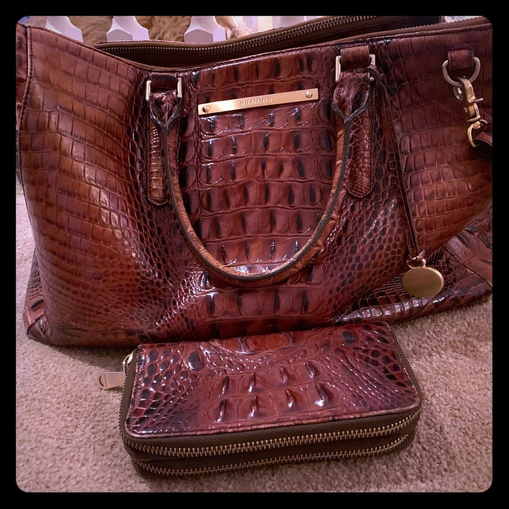 Authentic Brahmin bag and wallet good condition